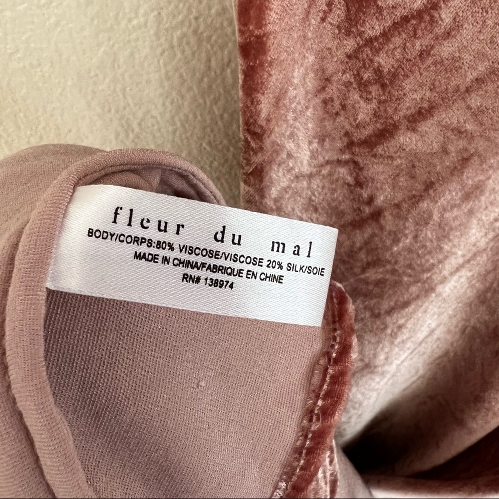 FLEUR DU MAL Platinum Rose Velvet Silk Slip Maxi Dress in Pink - Picture 10 of 11